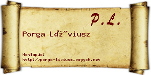 Porga Líviusz névjegykártya